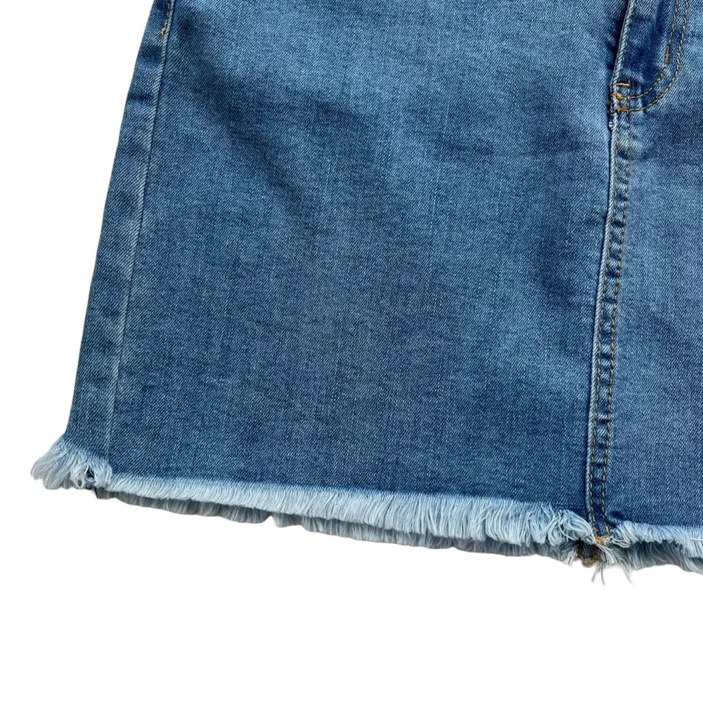 O2 Denim Womens Small Medium Wash Ain't No Other High Waisted Denim Skirt SK9002